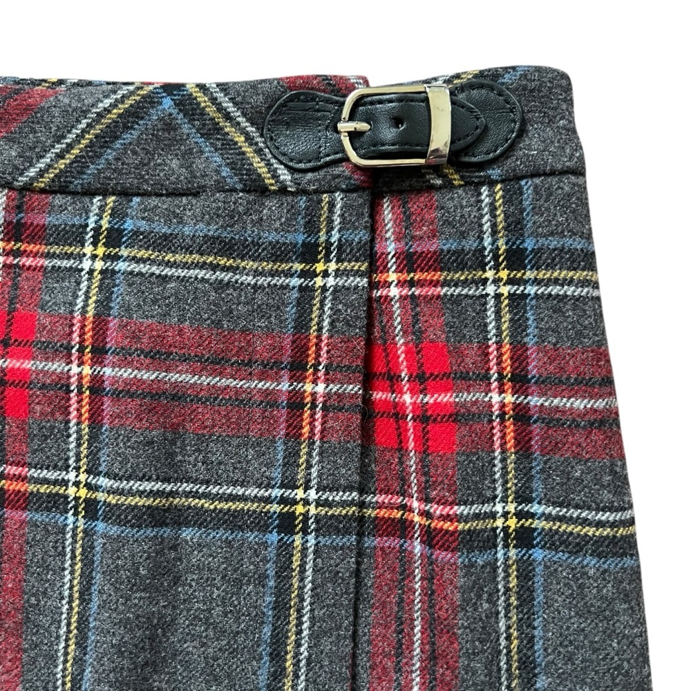 VINTAGE PENDLETON Women’s 100% Virgin Wool Red Grey Plaid Tartan Pencil Skirt - Picture 2 of 8